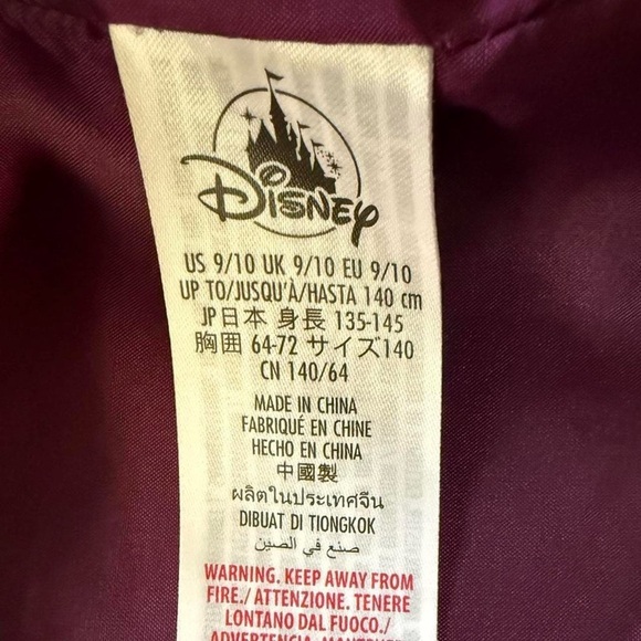 Disney Encanto Pink and Blue Puffer Jacket with Color Blocking and High Collar - Picture 6 of 6